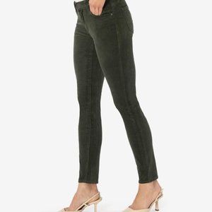 Kut from the Kloth Deep Moss Dark Green Diana Skinny Corduroy 6